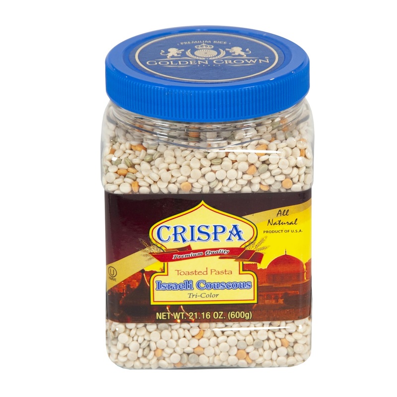 Crispa Premium Quality Tri-Color Israeli Couscous - 21.16 Oz (1.3Lb), All Natural Product Of Israel Having No Cholesterol And 0.
