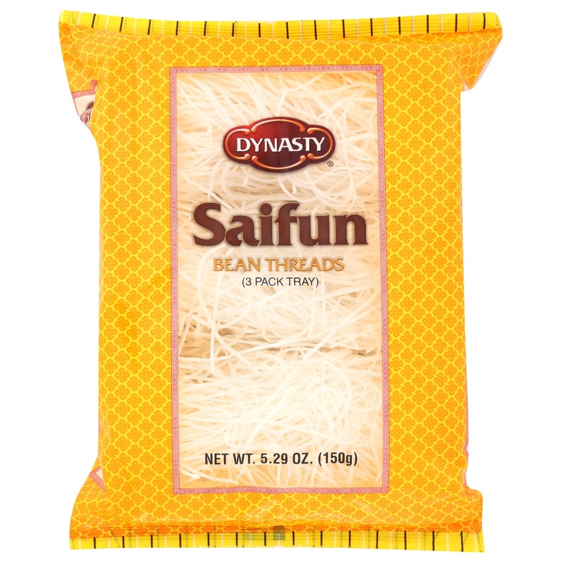 Dynasty Saifun Bean Threads Noodles, 3 Packs, 5.29 Ounces (Pack Of 12)