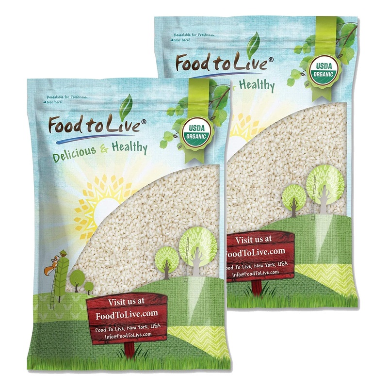Food To Live Organic Arborio Rice, 20 Pounds Non-Gmo, Short-Grain White Rice Variety, Superfino, Vegan, Kosher, Bulk. Creamy Tex