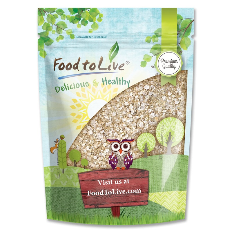 Food To Live White Quinoa Flakes, 1 Pound Pressed Quinoa Seeds, Whole Grain, Raw, Kosher, Vegan. High In Protein, Riboflavin. Gr