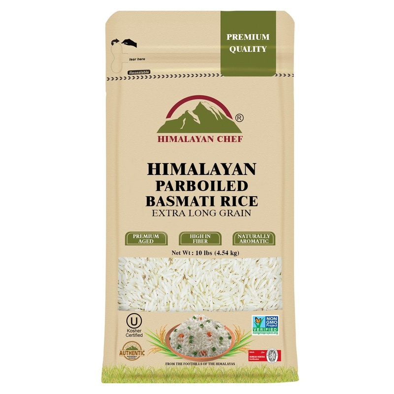 Himalayan Chef Parboiled Basmati Rice, Healthy & Extra Long Grain Rice, Premium Quality, Fluffy Quick Cooking Aromatic, Non-Gmo,