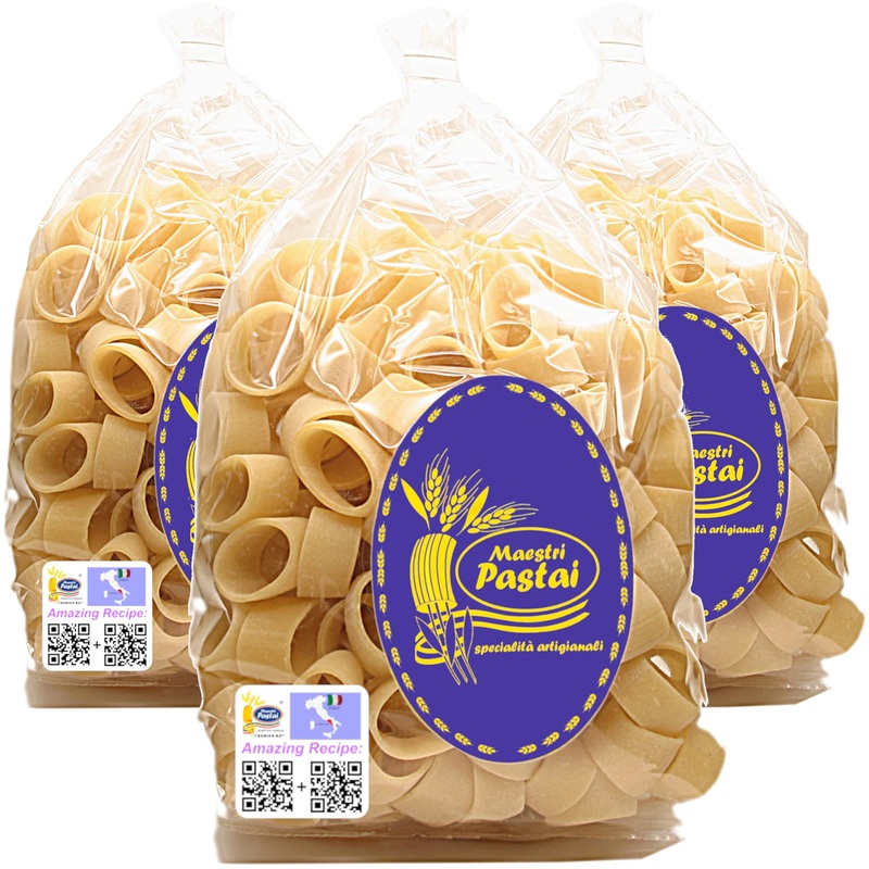 Maestri Pastai, Gourmet Calamari Italian Pasta (Italian Calamarata Pasta) (Pack Of 3), Special ''Series 42'', Premium Quality Im