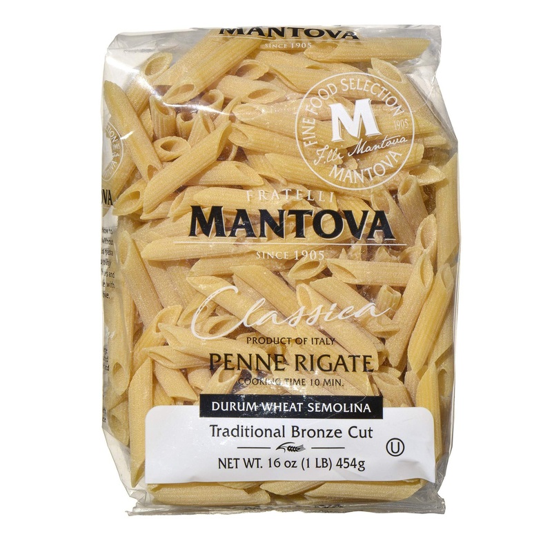 Mantova Italian Bronze Die Penne Rigate Pasta - 100% Durum Wheat Semolina Bronze Die Penne Rigate - - Product Of Italy 16 Oz (Pa