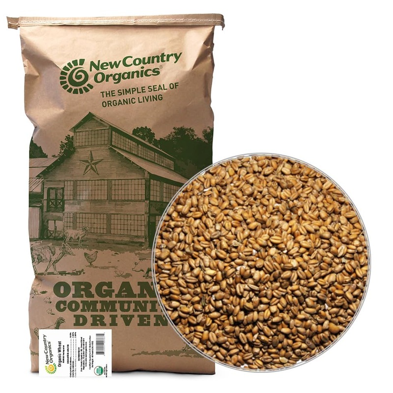 New Country Organics | Organic Wheat, Unmilled | Certified Organic And Non-Gmo | Feed Grade | 40 Lbs