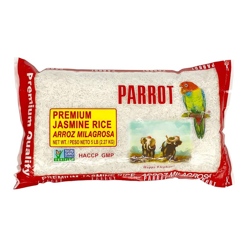 Parrot Premium Non Gmo Jasmine Rice 5 Lbs