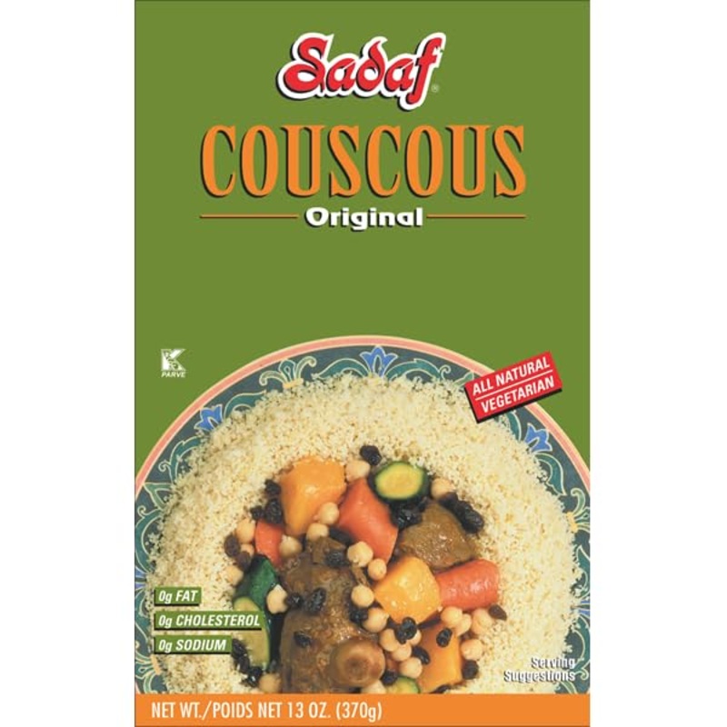 Sadaf Couscous Original - Traditional & Healthy Meal - No Msg - No Artificial Preservatives - Kosher - 13 Oz