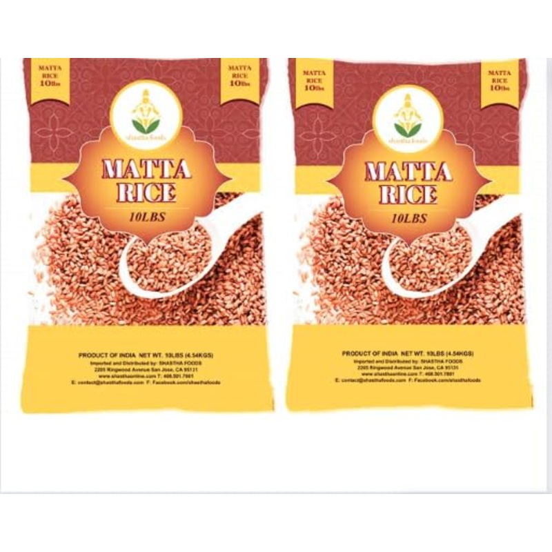 Shastha Matta Rice/Rose Matta Rice - 10 Lbs (Pack Of 2) 10 Lbs X 2 Bags (Total 20 Lbs) T-L