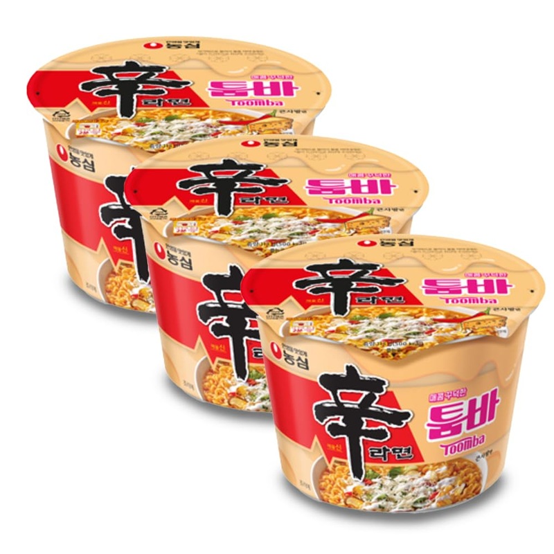 Shin Ramen Toomba Spicy Creamy Noodles Big Bowl X 3Ea