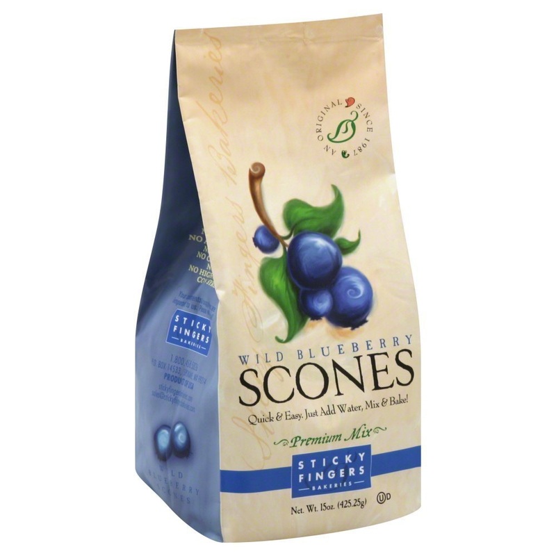 Sticky Fingers Bakeries Bulk Scone Mix: Just Add Water Scone Mixes (Wild Blueberry), 15.0 Ounce (Pack Of 6)