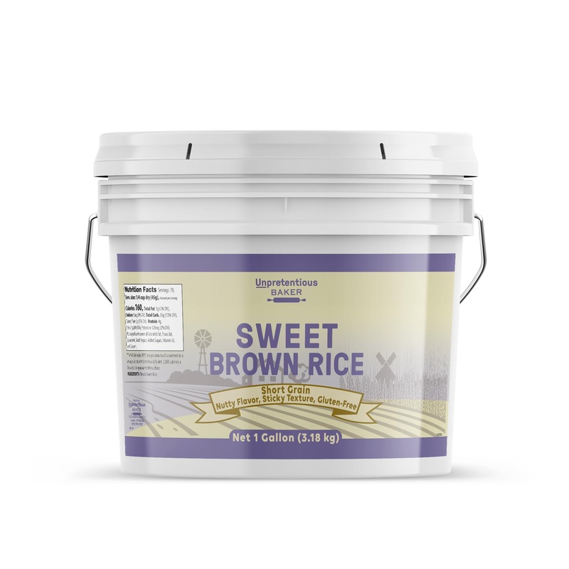 Unpretentious Sweet Brown Rice, 1 Gallon, Gluten-Free, Brown Glutinous Rice, Soft & Chewy