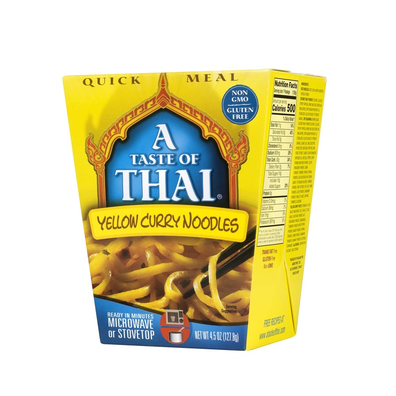A Taste Of Thai Yellow Curry Noodles - 4.5Oz Pack Of 6 Heat & Eat Instant Noodles Flavored With Classic Thai Sauce | Gluten-Free
