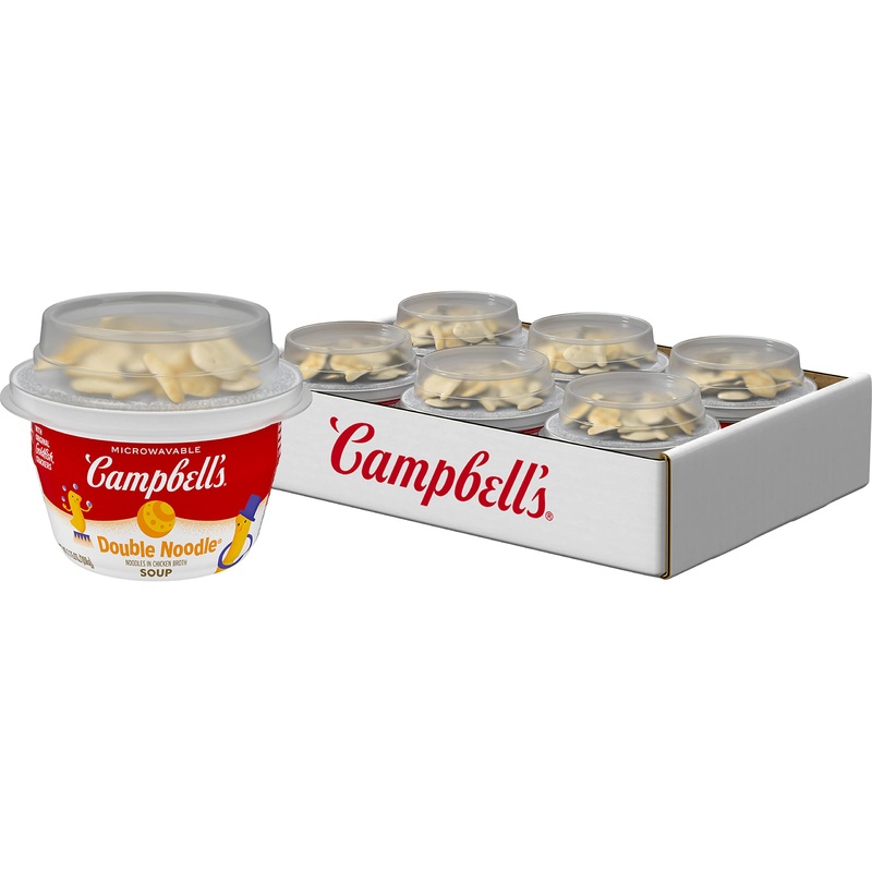 Campbell'S Double Noodle Soup With Original Goldfish Crackers, 7.35 Oz Microwavable Bowl (Case Of 6)