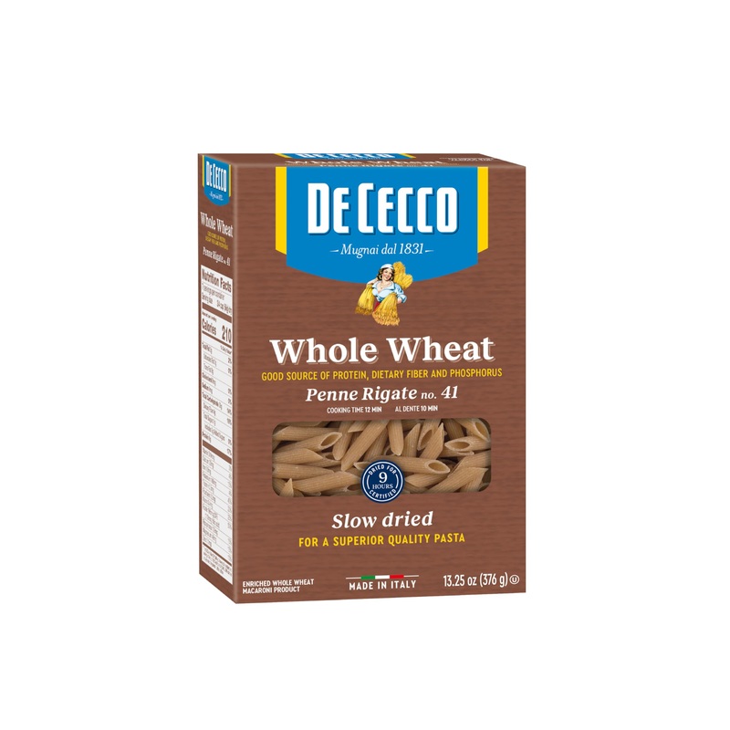 De Cecco Whole Wheat Pasta, Penne Rigate, 13.25 Oz, Pack Of 12