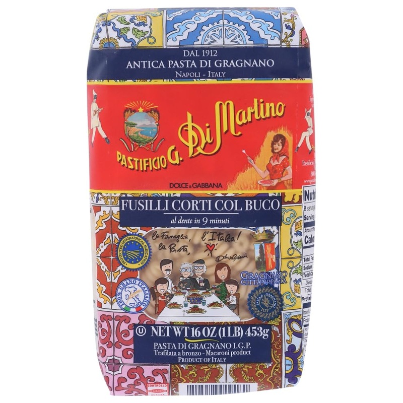 Di Martino Pasta Fusilli Corti Col Buco - 1 Lb (Pack Of 2)