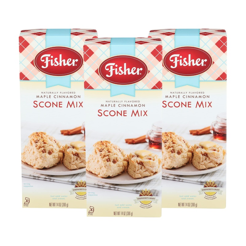 Fisher Scone Mix, Maple Cinnamon, 14 Oz (Pack Of 3)