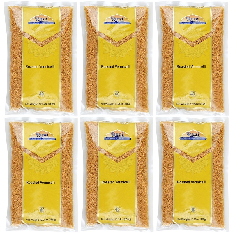 Rani Roasted Vermicelli (Roasted Wheat Noodles) 12.25Oz (350G), Pack Of 6 ~ All Natural | Vegan | Non-Gmo | Indian Origin