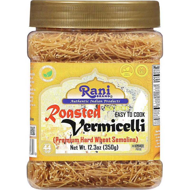 Rani Roasted Vermicelli (Roasted Wheat Noodles) 12.25Oz (350G) Pet Jar ~ All Natural | Vegan | Non-Gmo | Kosher | Indian Origin