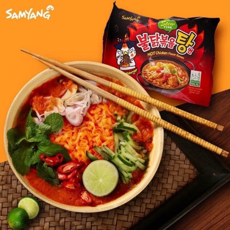 Samyang Buldak Hot Chicken Spicy Ramen Korea Instant Packaged Noodles,5.11 Oz,Stew Type,5 Pack