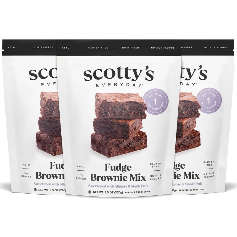 Scotty'S Everyday - Keto Fudge Brownie Mix - 1G Net Carbs, 0G Added Sugar, Gluten-Free, High Fiber - No Nut Flours - 9.05Oz, Pac