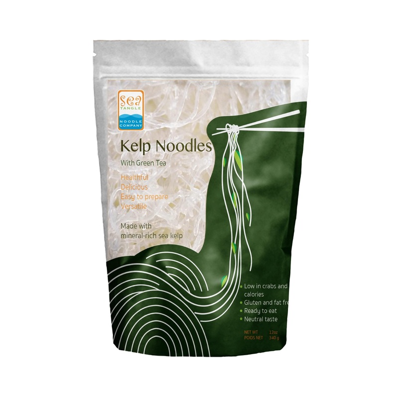 Sea Tangle Organic Green Tea Kelp Noodles (12Oz) - Pack Of 2 - Low Calorie Asian Noodles For Healthy Noodle Dishes - Gluten Free