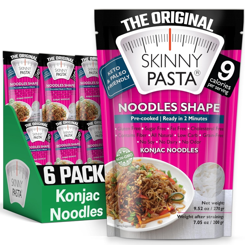 The Real Skinny Pasta - Healthy Konjac Shirataki Noodles - Angel Hair, 6 Pack