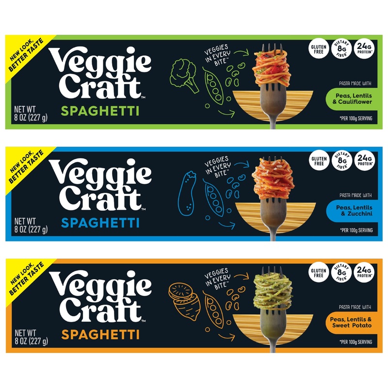 Veggiecraft Farms Spaghetti Variety Pack - New Better Taste - Gluten Free Pasta, Plant Based W/Sweet Potato, Cauliflower, & Zucc