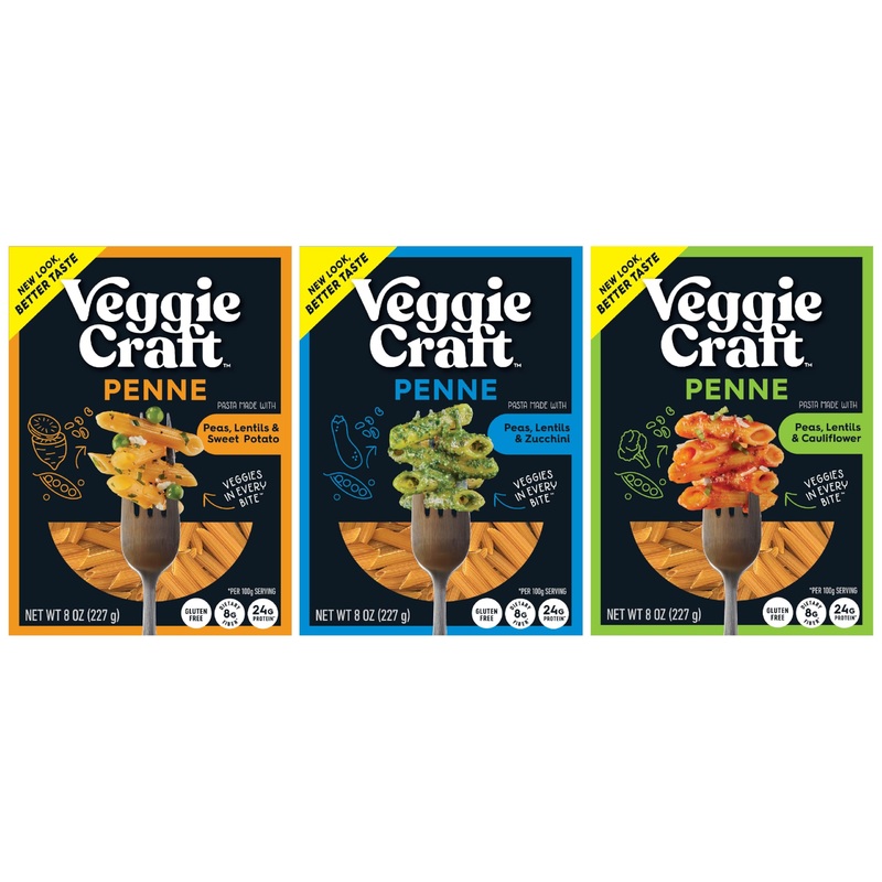 Veggiecraft Farms Variety Pack Penne Pasta - New Better Taste - Gluten Free Pasta, Plant Based Penne Pasta, Sweet Potato, Caulif