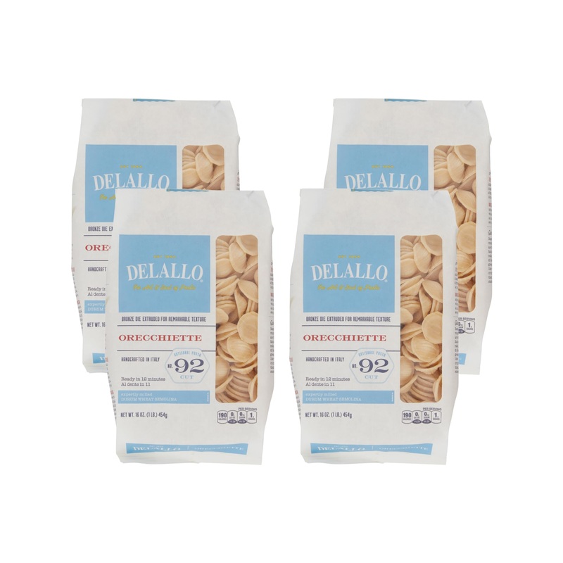 Delallo Orecchiette Pasta, Made In Italy, Bronze Cut, Kosher, Made With Only 100% Durum Wheat Semolina Flour, Non-Gmo, Vegan, 1