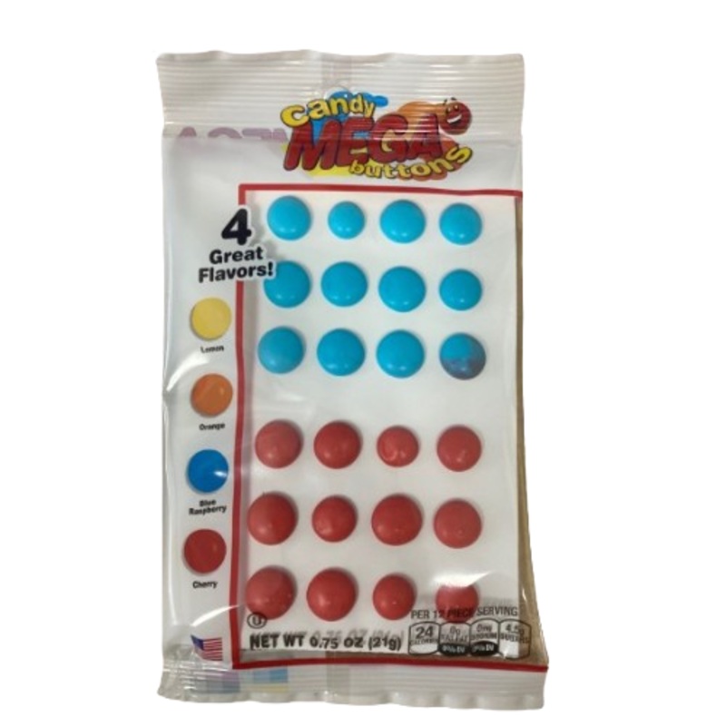 Candy Mega Buttons 0.75 oz. Peg Bag