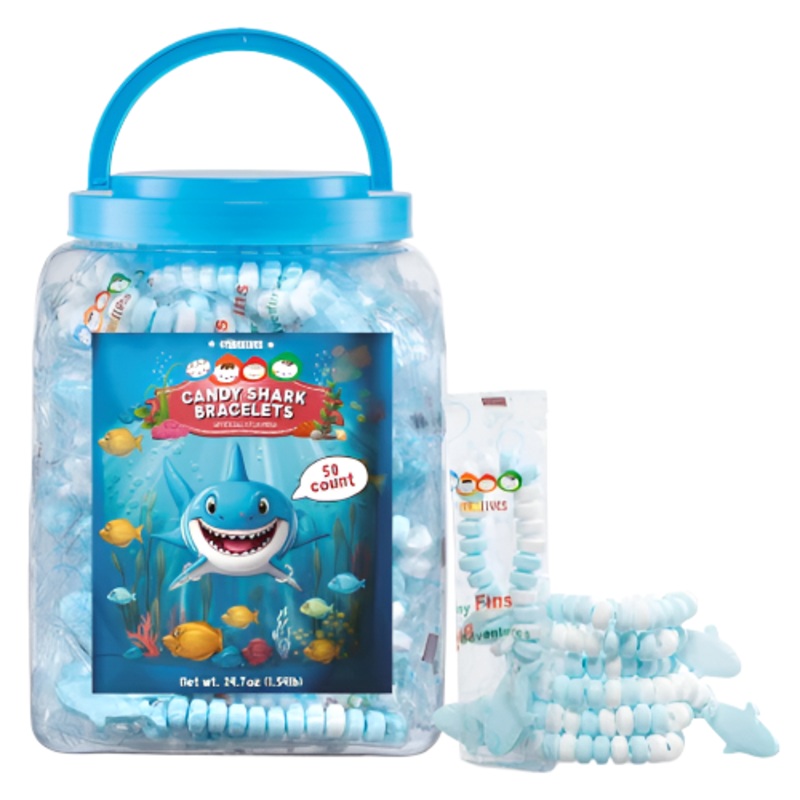 Shark Candy Bracelets 50 Count 24.7 oz. Tub