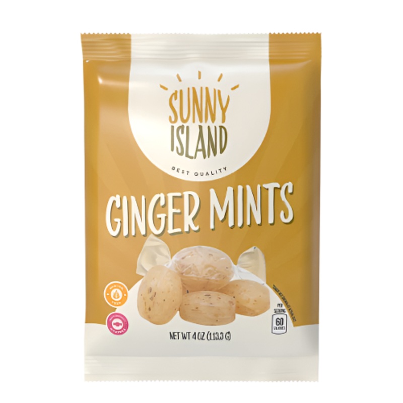 Sunny Island Ginger Mints 4 oz. Bag