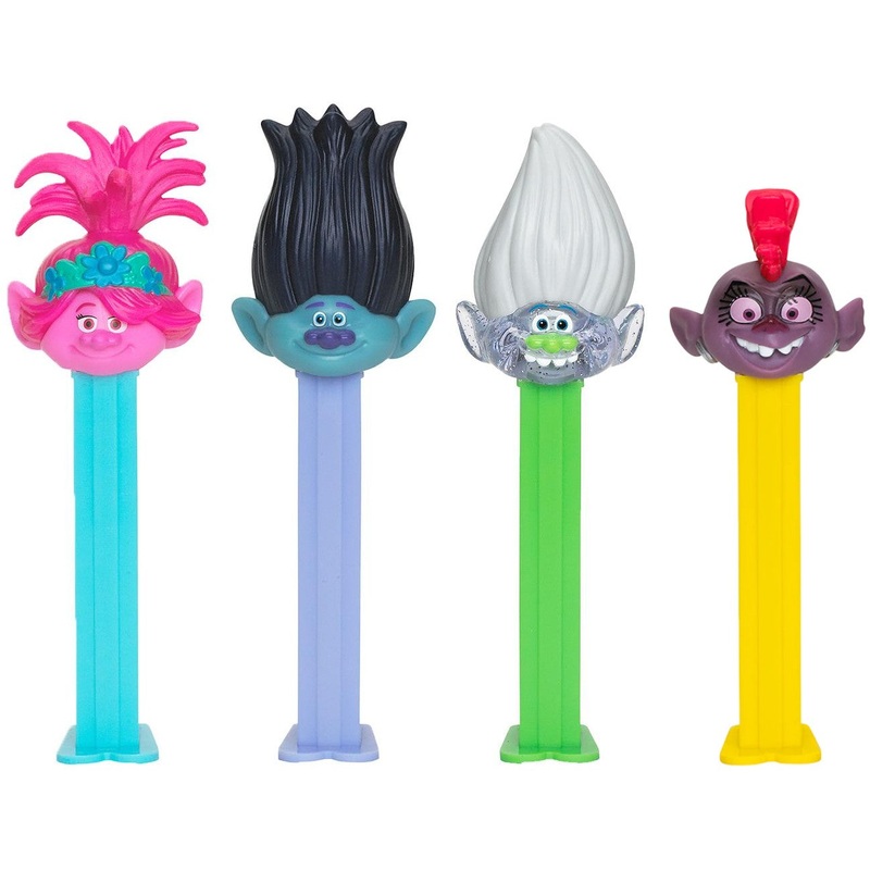 PEZ Trolls Collection Candy Dispenser - 1-Piece Blister Pack