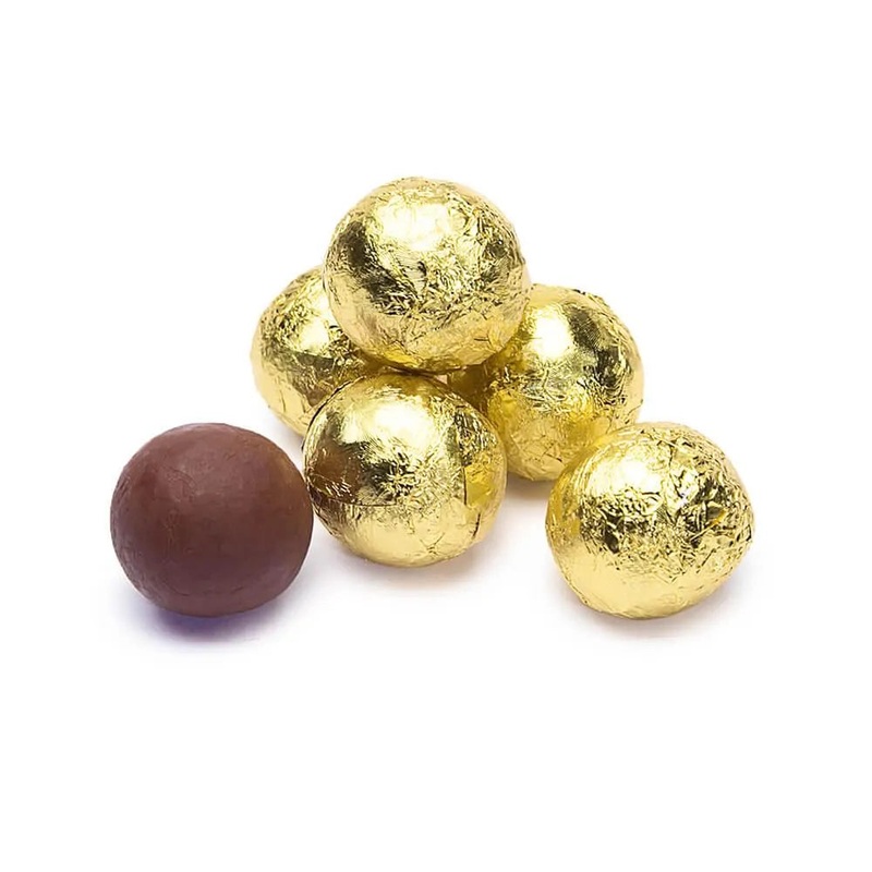 Thompson Gold Foiled Milk Chocolate Balls: 5LB Bag