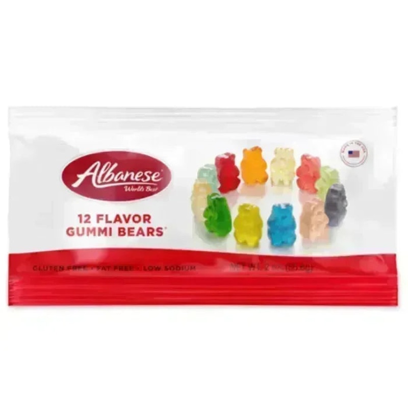 Albanese 12 Flavor Gummi Bear Snack Packs: 12-Piece Display