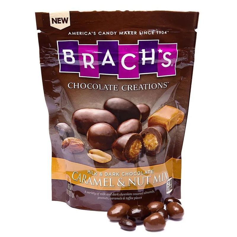 Brach's Milk & Dark Chocolate Caramel & Nut Mix Candy: 8-Ounce Bag