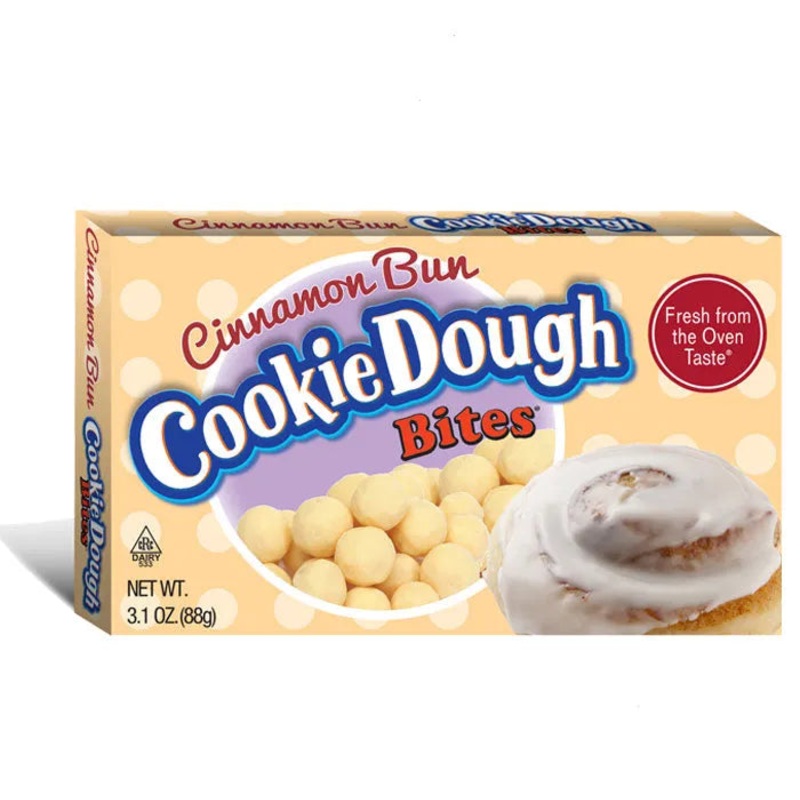 Cinnamon Bun Cookie Dough Bites Candy Theater Size Packs: 12-Piece Box