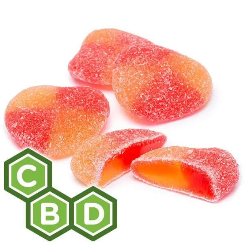 Eddy Edibles Peaches CBD Gummies THC Free 500mg: 10 Gummy Slices