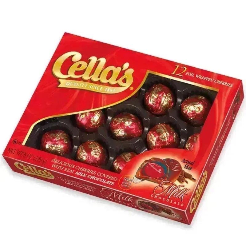 Cella's Milk Chocolate Covered Cherries Gift Boxes: 12-Piece Case