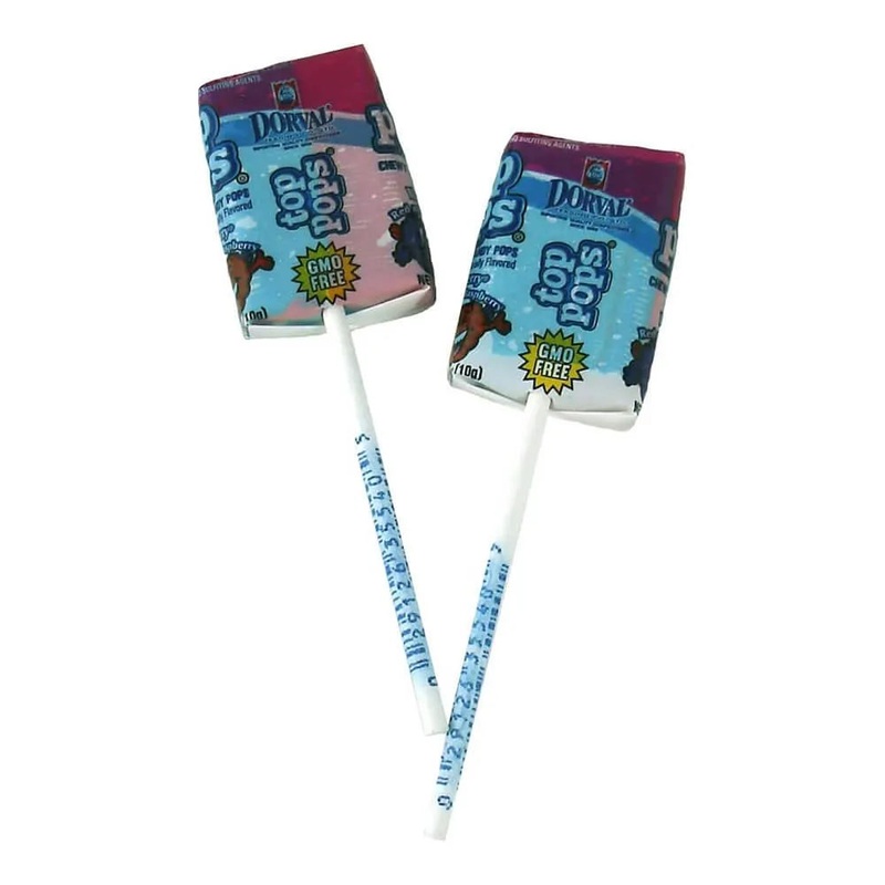 Top Pop Chewy Taffy Candy Suckers Blazpberry: 48-Piece Box