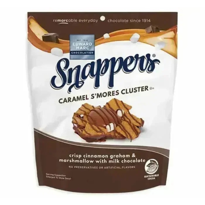 Snappers Caramel Smores Covered Pretzel Clusters: 10-Piece Case