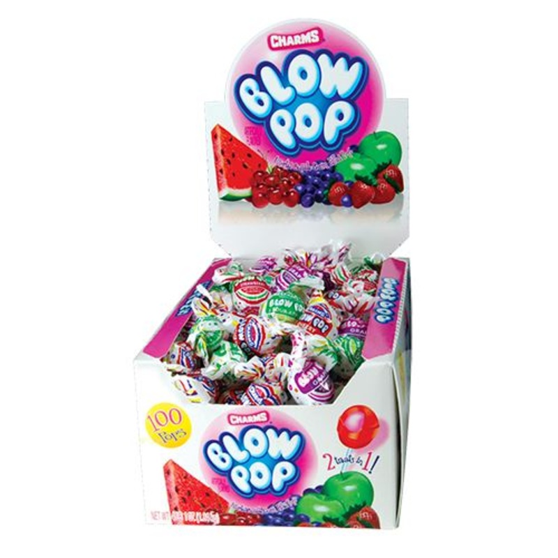 Charms Assorted Fruit Flavor Blow Pop Lollipops - Case of 100