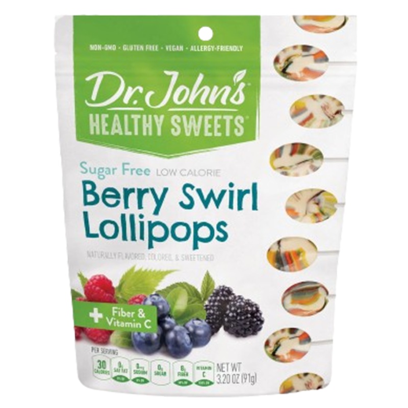 Dr. John's Sugar Free Berry Swirl Lollipops 3.2 oz. Bag