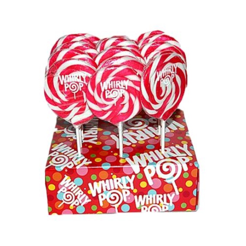 Hot Pink & White Strawberry Whirly Pop 1.5 oz., 3"