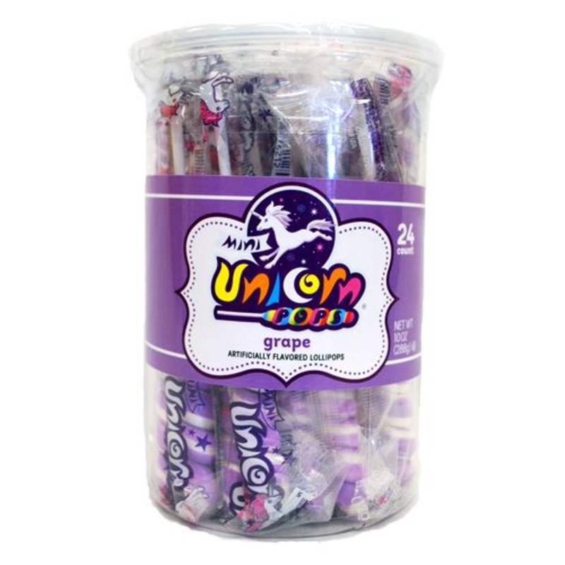 Lavender & White Grape Mini Unicorn Pop - 24 Count Tub