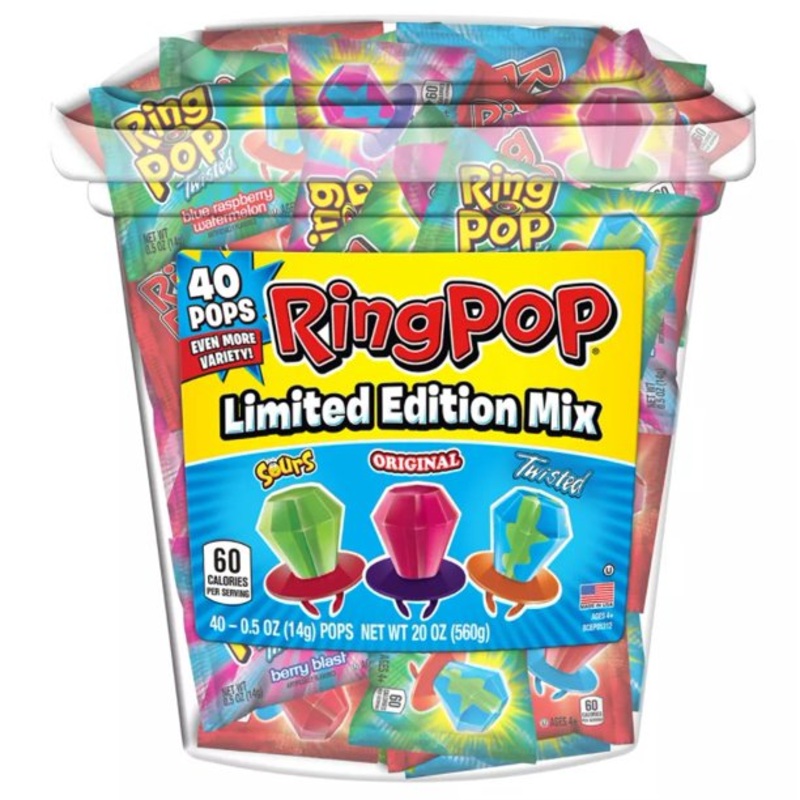 Ring Pop Candy - Tub of 40 Limited Edition Mix