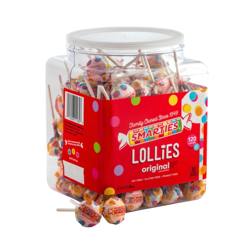 Smarties Pops Lollipops - Tub of 120