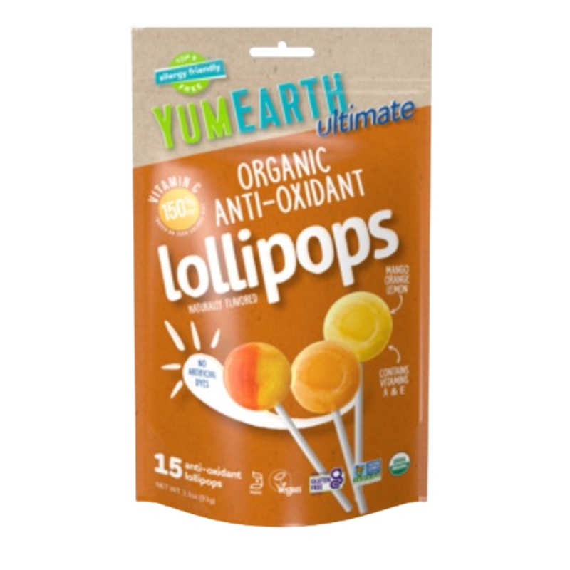 Yum Earth Ultimate Organic Anti-Oxidant Lollipops 3.3 oz. Bag