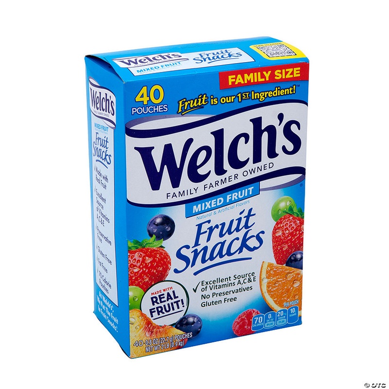 11 oz. Welchs Fruit Snacks Fruit Shapes & Flavors - 40 Pc.