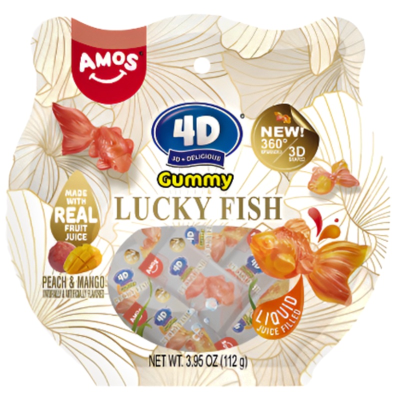 Amos 4D Gummy Lucky Fish 3.95 oz. Bag