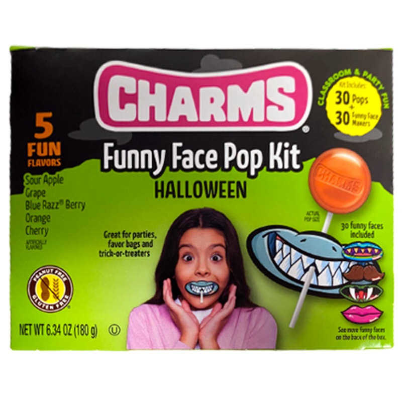 Charms Funny Face 30 count Pop Kit 6.35 oz. Box